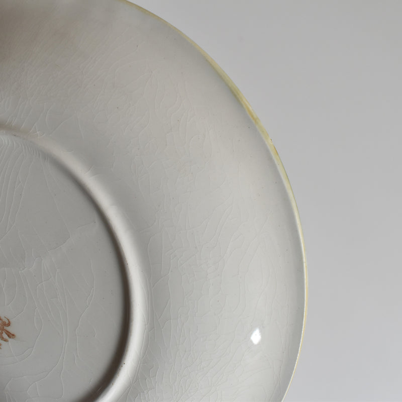 Antique dessert plate Lunéville Barbotine Pensée B