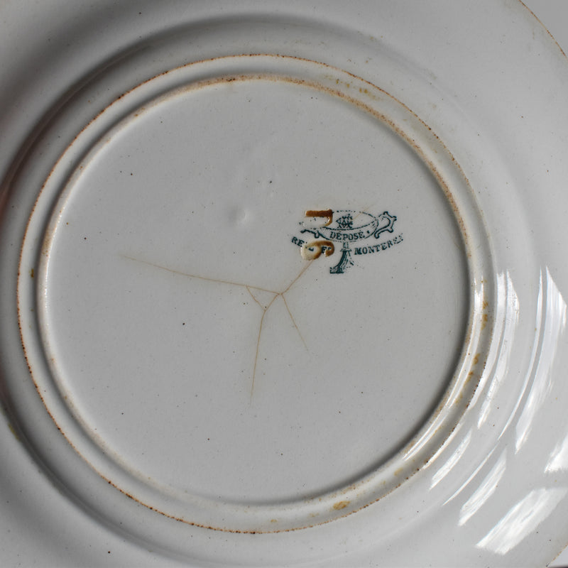 Antique dessert plate, Creil et Montereau, Balivernes N4