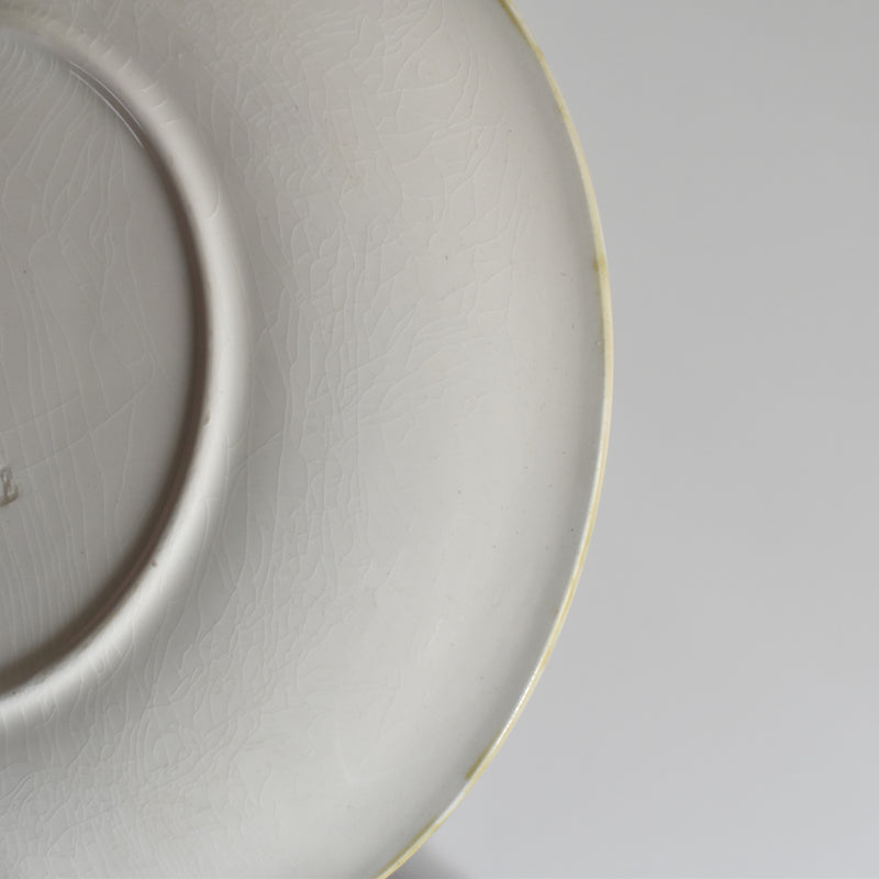 Antique dessert plate Lunéville Barbotine Pensée B