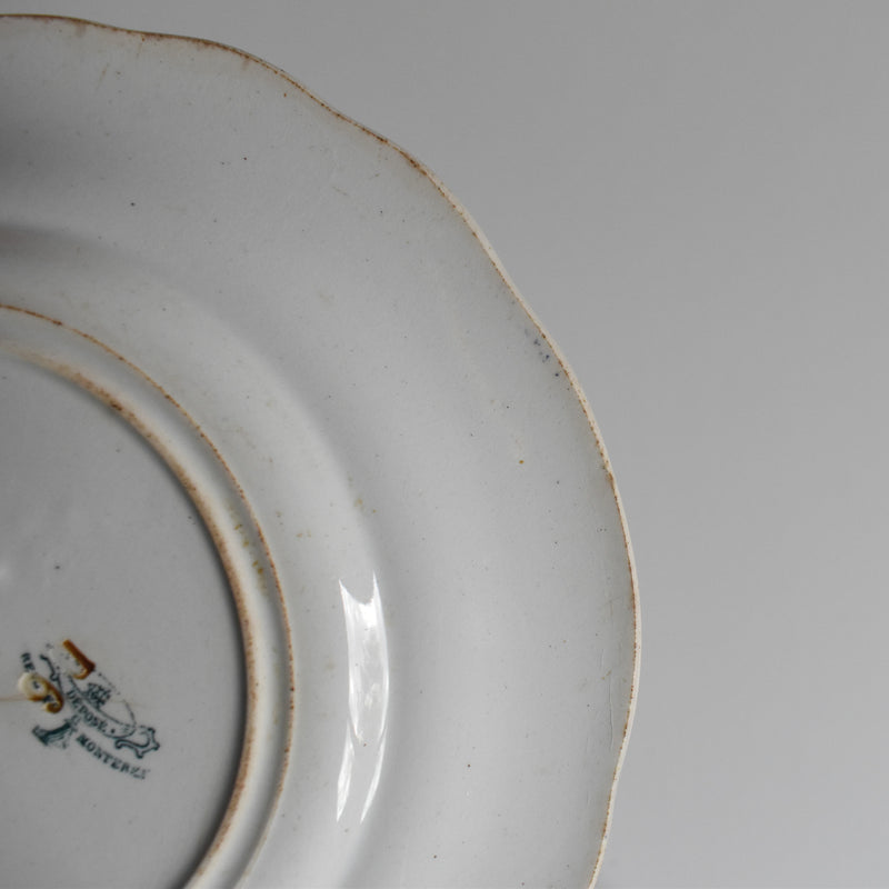 Antique dessert plate, Creil et Montereau, Balivernes N4