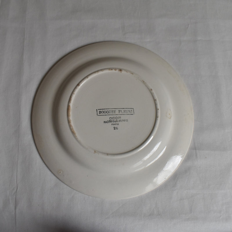 Vintage Plate Digoin & Sarreguemines Bouquet Fleuri C