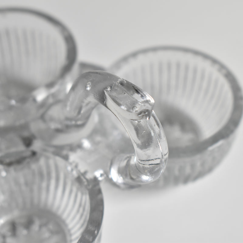 Vintage Glass Salt & Pepper Triple