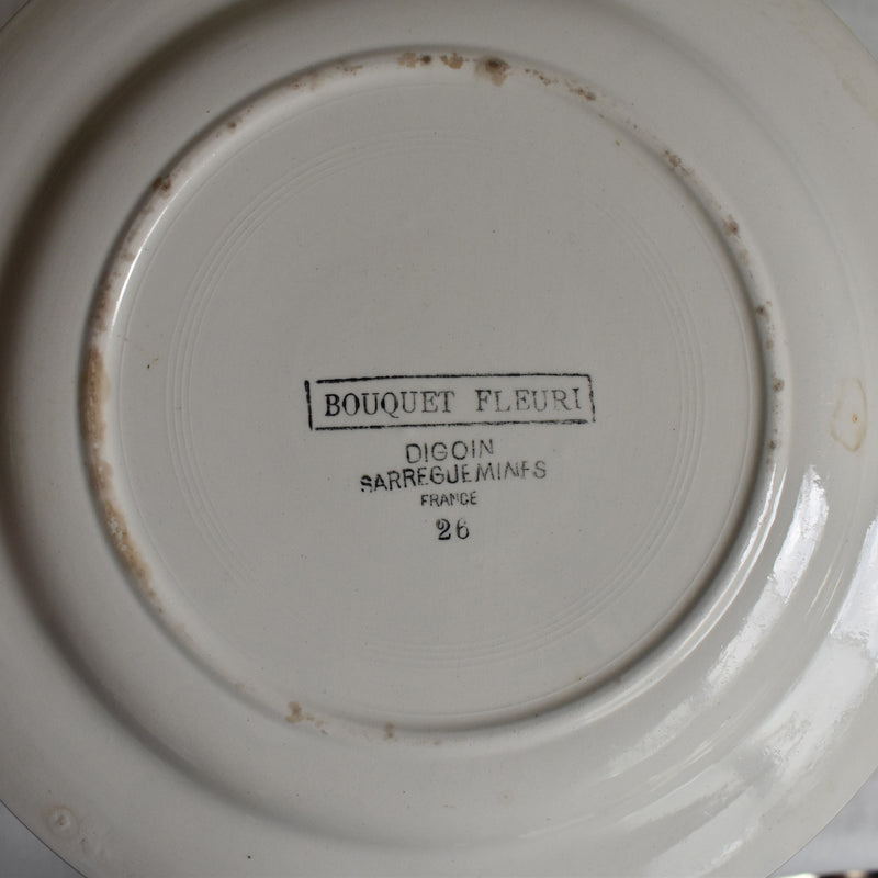 Vintage Plate Digoin & Sarreguemines Bouquet Fleuri C