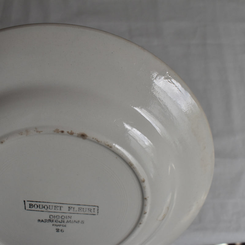Vintage Plate Digoin & Sarreguemines Bouquet Fleuri C