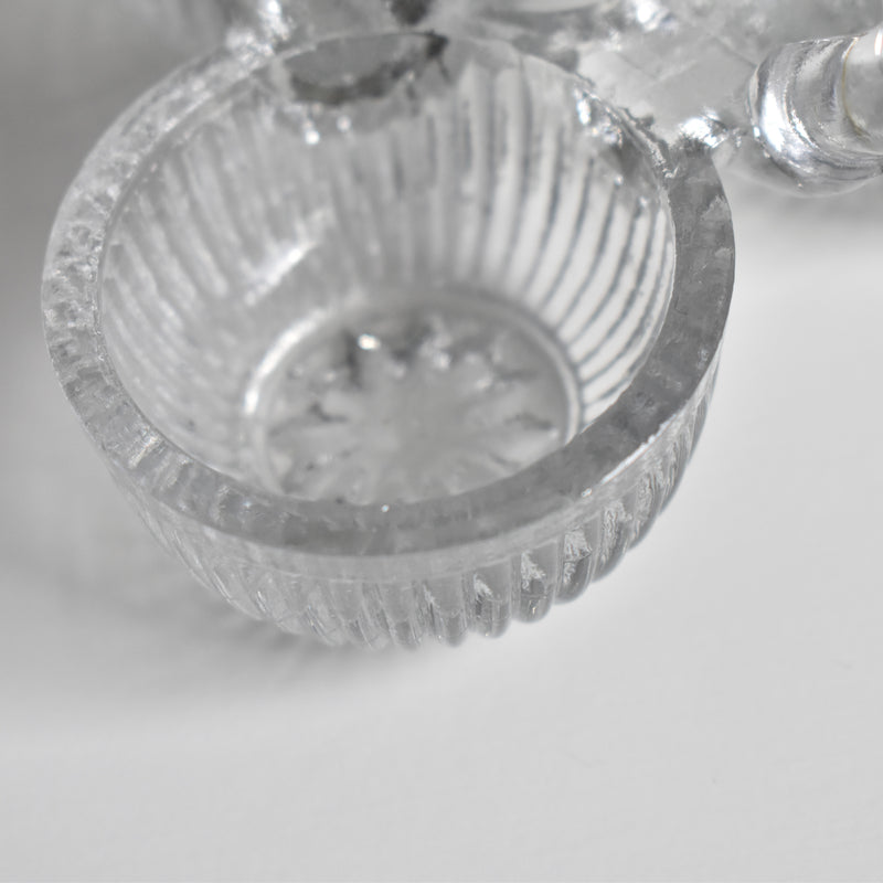 Vintage Glass Salt & Pepper Triple
