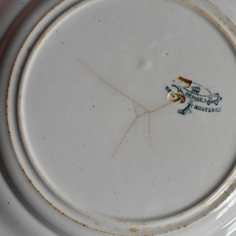 Antique dessert plate, Creil et Montereau, Balivernes N4