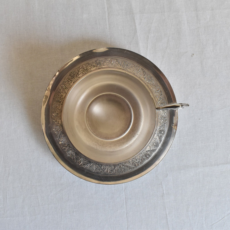 Antique Cup & Saucer Silver Plated