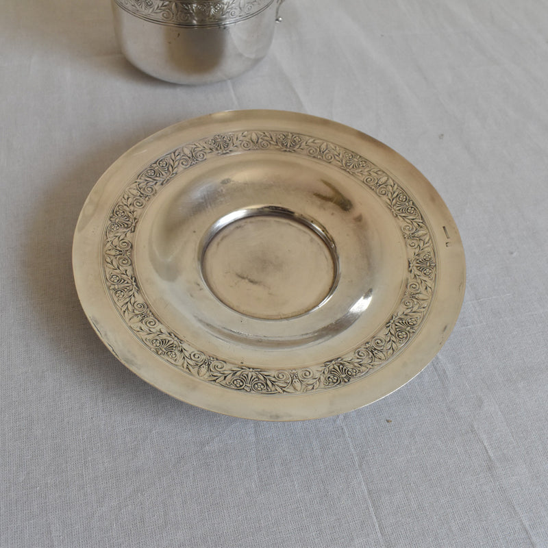 Antique Cup & Saucer Silver Plated