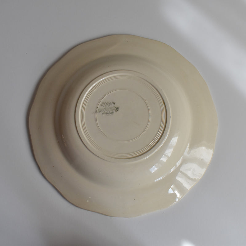 Vintage Deep Plate, Digoin Sarreguemines, Scalloped Rim A