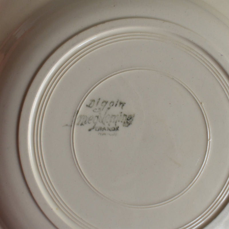 Vintage Deep Plate, Digoin Sarreguemines, Scalloped Rim A