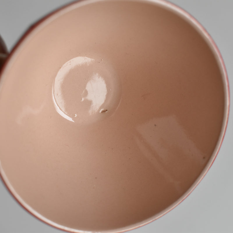 Vintage Coffee Cup Digoin & Sarreguemines Octogonal Red D