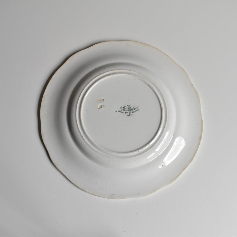 Antique dessert plate, Creil et Montereau, "Balivernes" N6