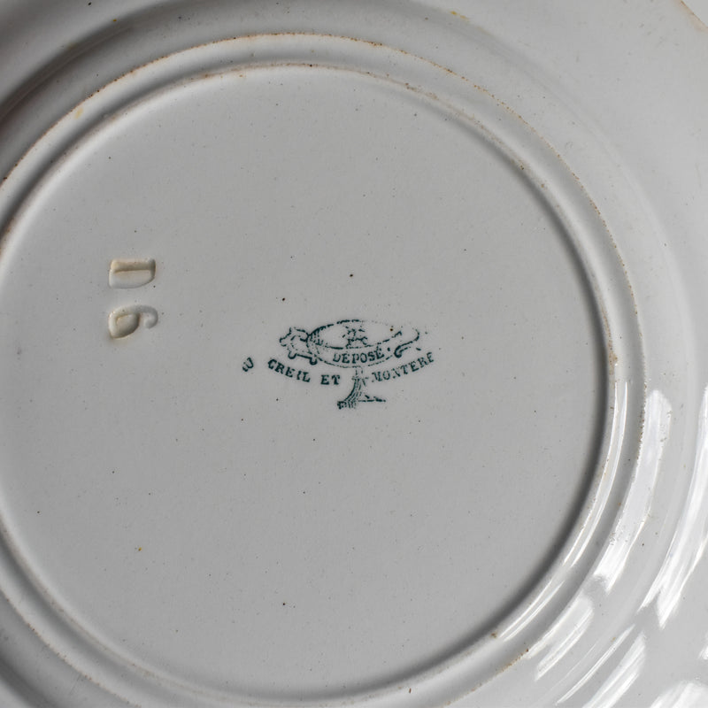 Antique dessert plate, Creil et Montereau, "Balivernes" N6