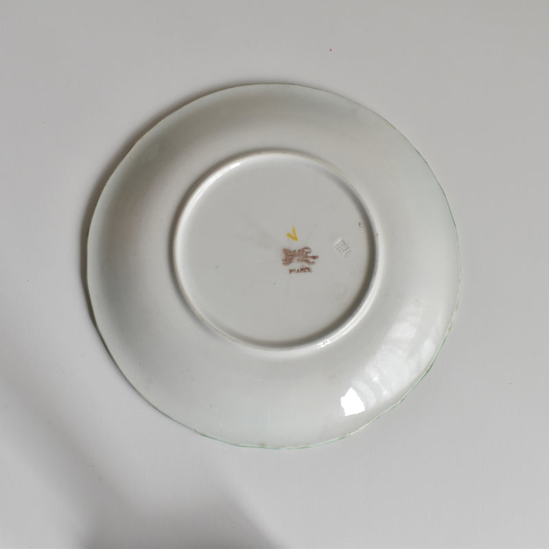 Antique dessert plate Lunéville Barbotine Poppies A