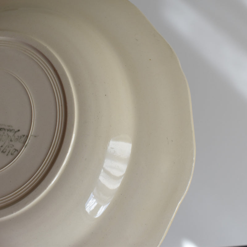 Vintage Deep Plate, Digoin Sarreguemines, Scalloped Rim A