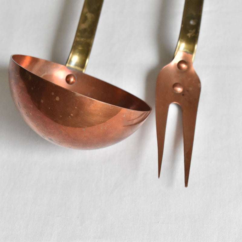 Brass Ladle & Meat Fork
