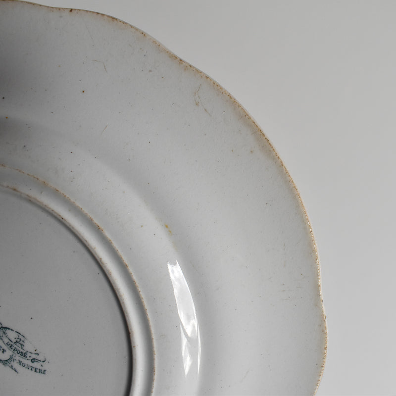 Antique dessert plate, Creil et Montereau, "Balivernes" N6
