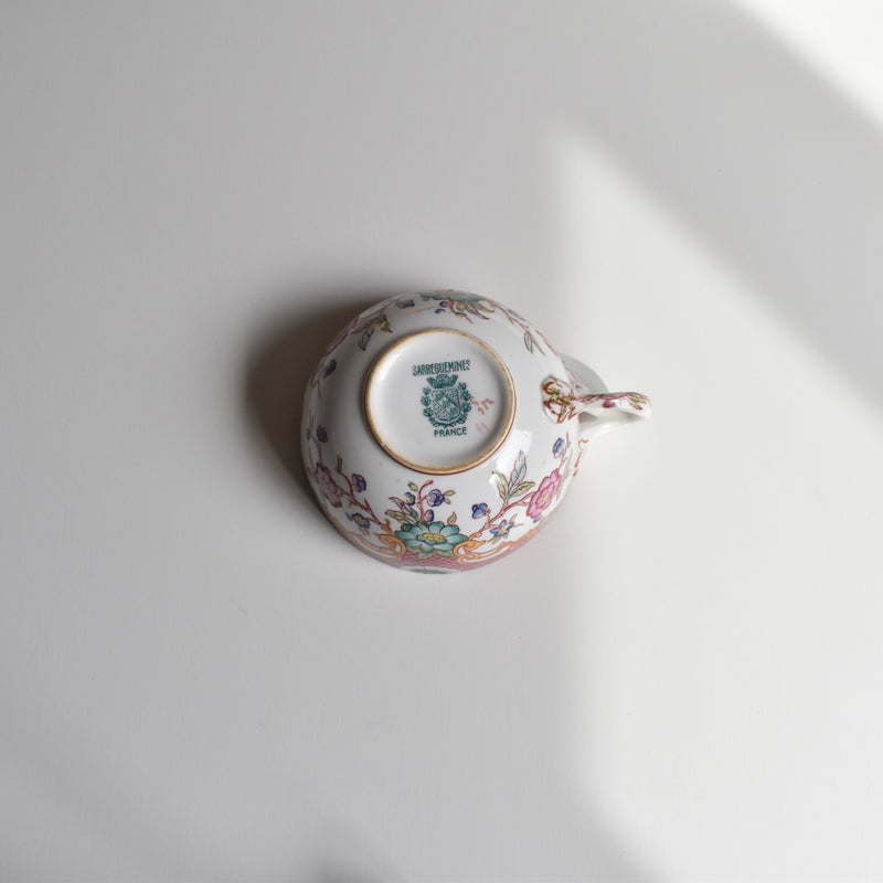 Antique Teacup & Saucer Sarreguemines Minton 216 B