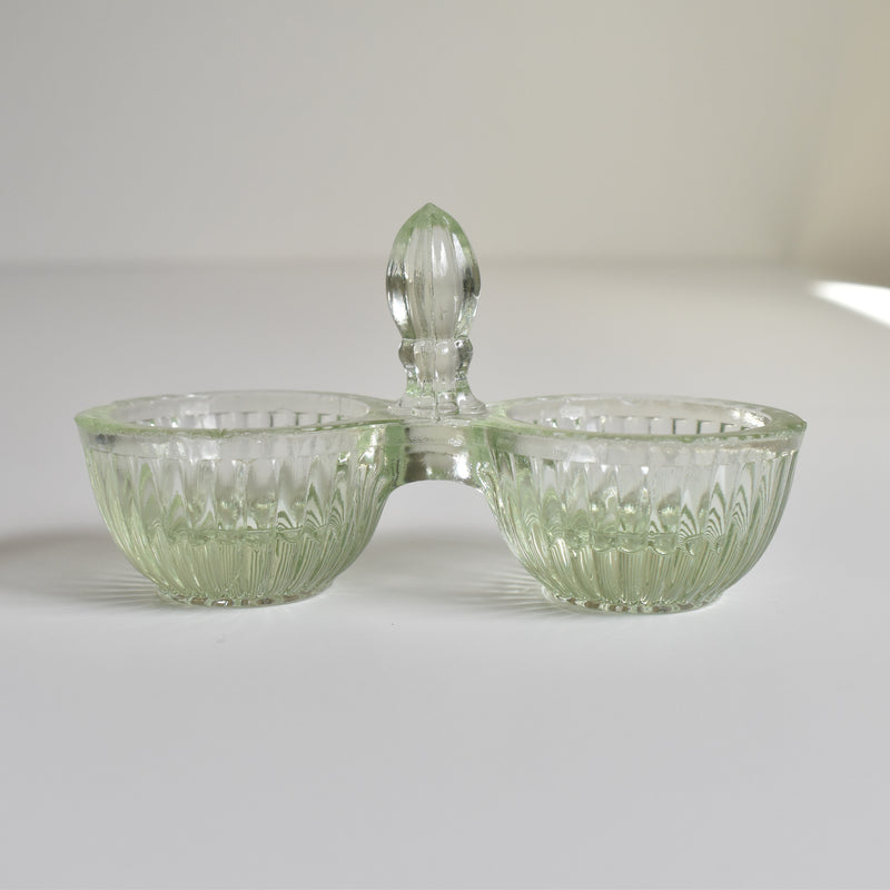 Vintage Glass Salt & Pepper Shakers - Light Green