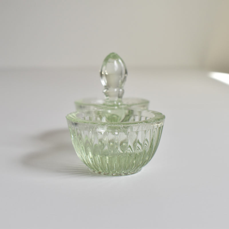 Vintage Glass Salt & Pepper Shakers - Light Green