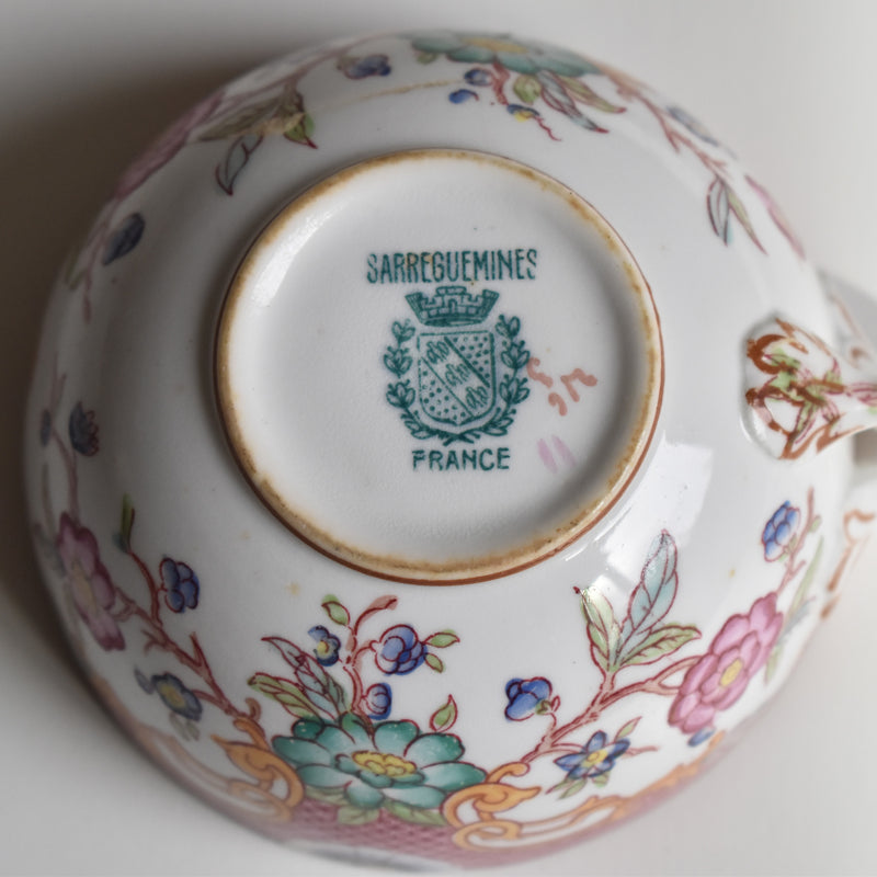 Antique Teacup & Saucer Sarreguemines Minton 216 B