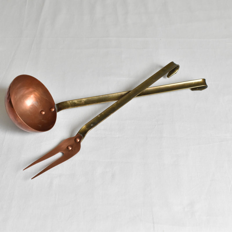 Brass Ladle & Meat Fork