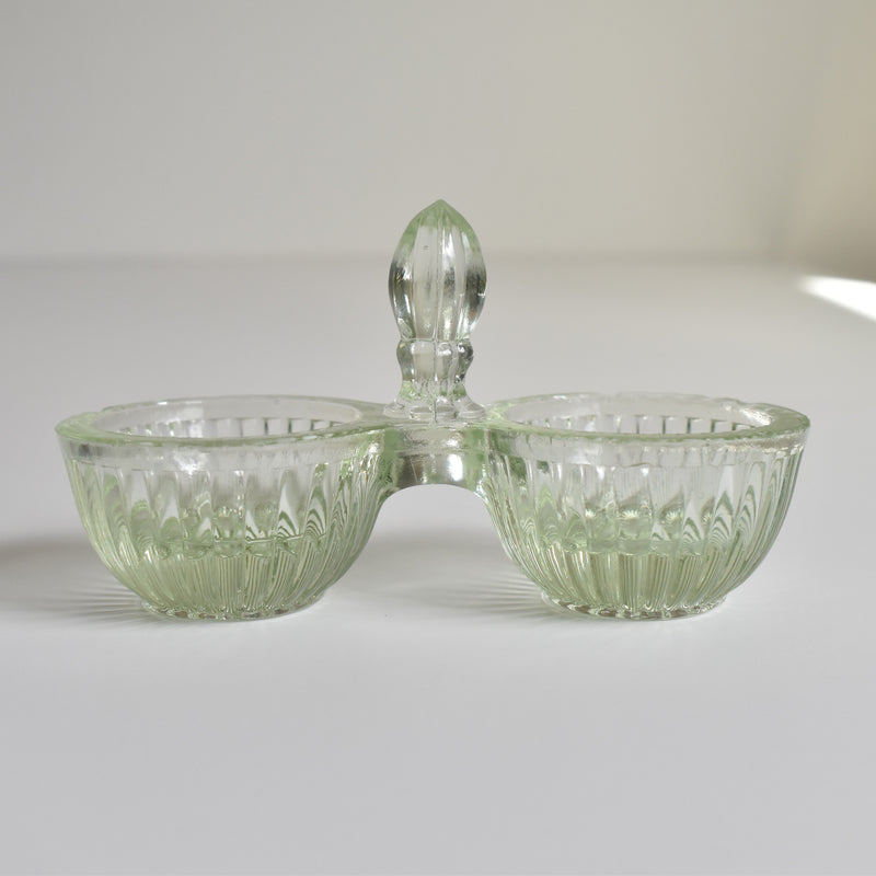 Vintage Glass Salt & Pepper Shakers - Light Green