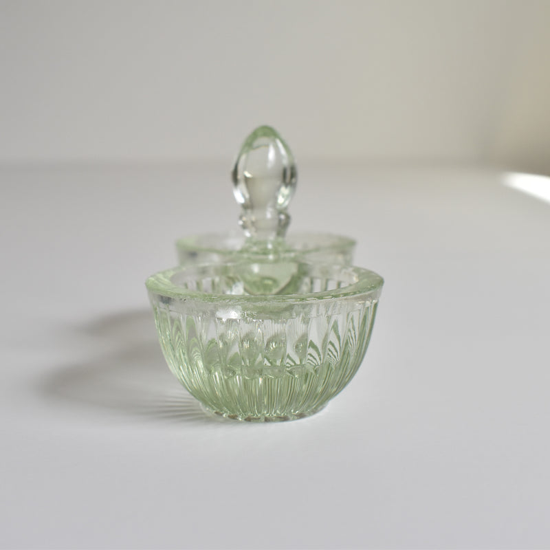 Vintage Glass Salt & Pepper Shakers - Light Green