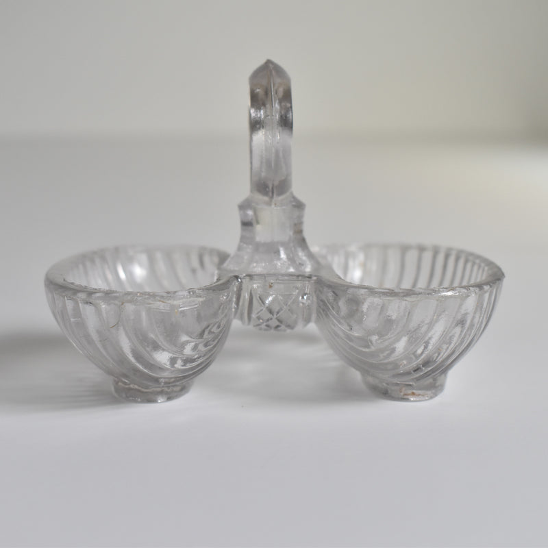 Vintage Glass Salt and Pepper Shakers, Oullins