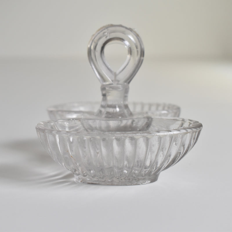 Vintage Glass Salt and Pepper Shakers, Oullins
