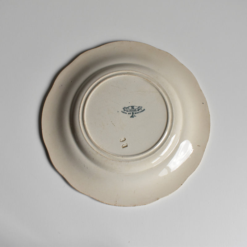Antique dessert plate, Creil et Montereau, Balivernes N12