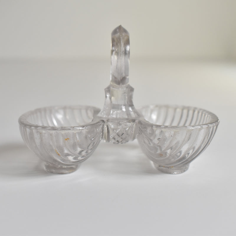 Vintage Glass Salt and Pepper Shakers, Oullins