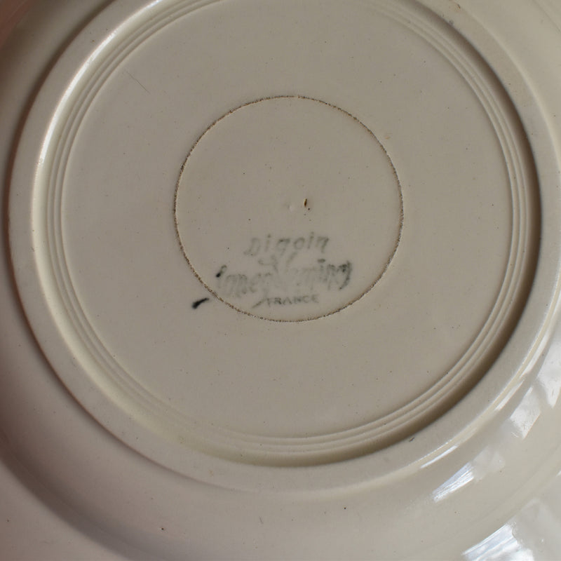 Vintage Deep Plate Digoin Sarreguemines Flower Rim B