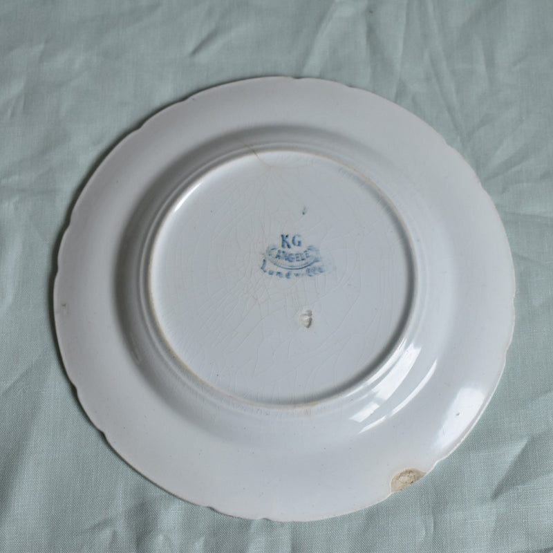 Antique Plate Lunéville Angèle D