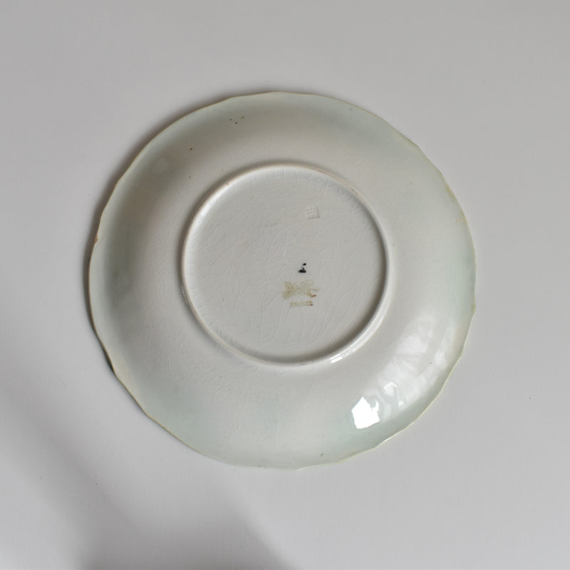 Antique Dessert Plate, Lunéville Barbotine Coquelicots B