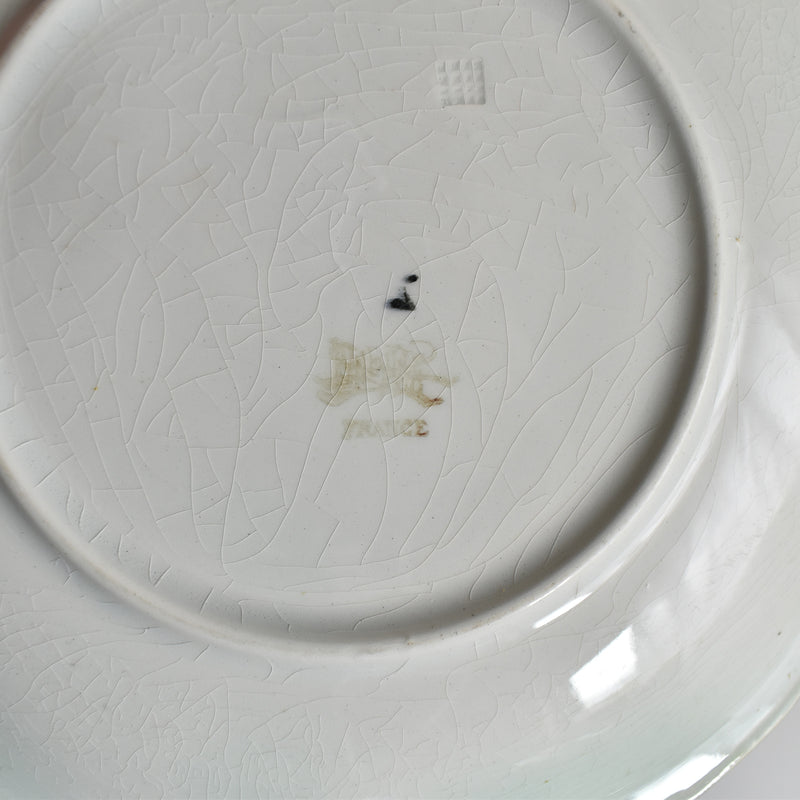 Antique Dessert Plate, Lunéville Barbotine Coquelicots B