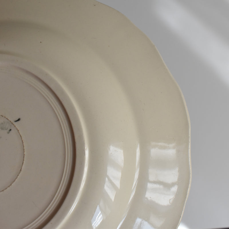 Vintage Deep Plate Digoin Sarreguemines Flower Rim B