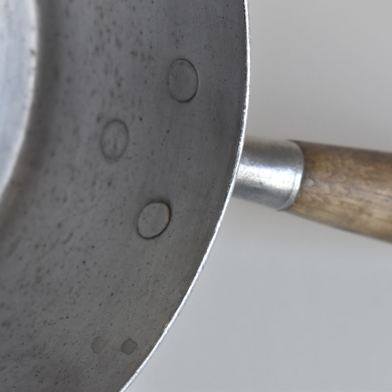 Vintage Aluminum Milk Pan with Wooden Handle