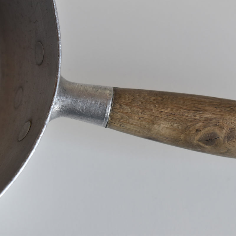Vintage Aluminum Milk Pan with Wooden Handle