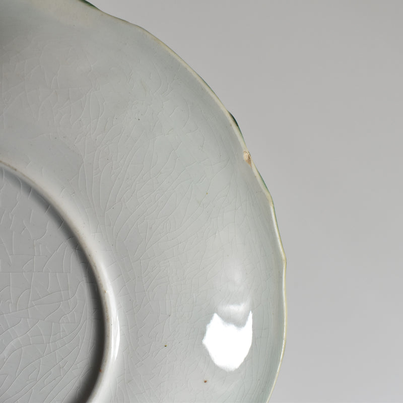 Antique Dessert Plate, Lunéville Barbotine Coquelicots B