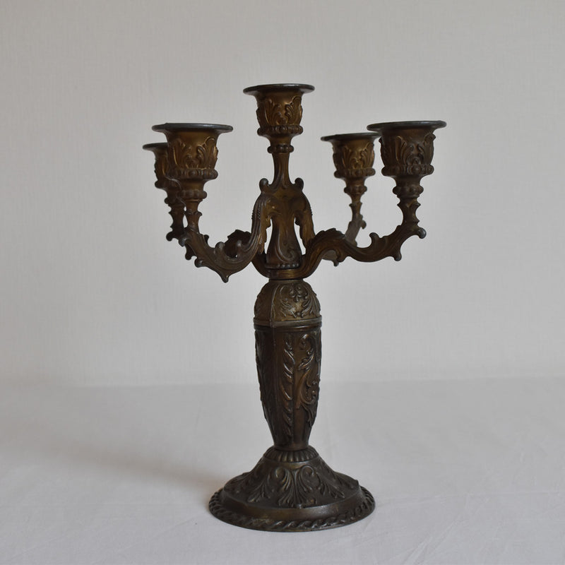 Vintage Brass 5-Arm Candelabra A