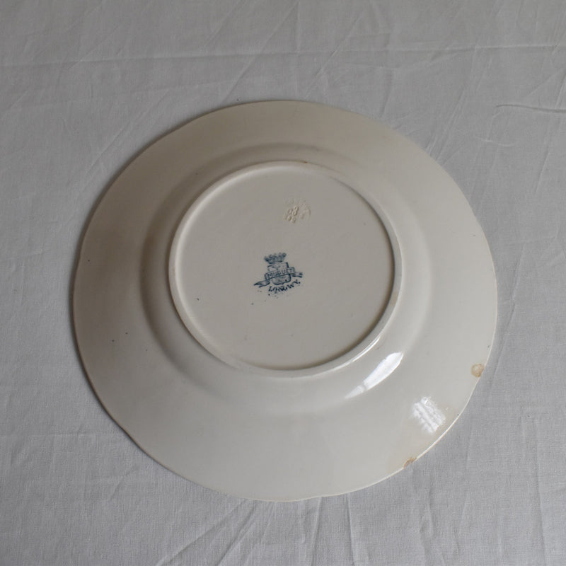 Antique plate, Longwy, Muguet (Lily of the Valley) F