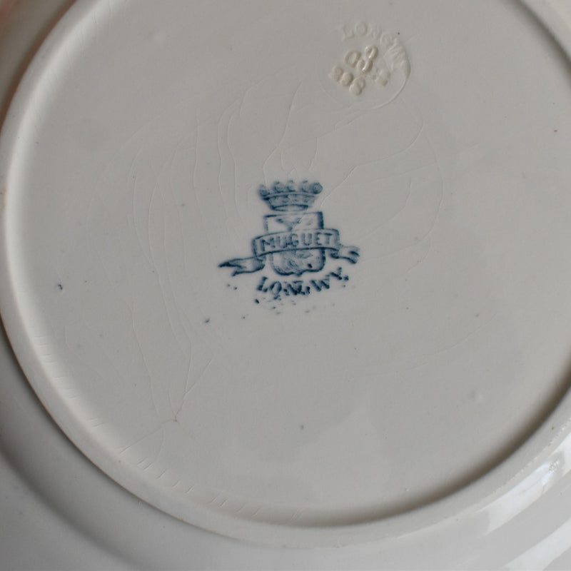 Antique plate, Longwy, Muguet (Lily of the Valley) F