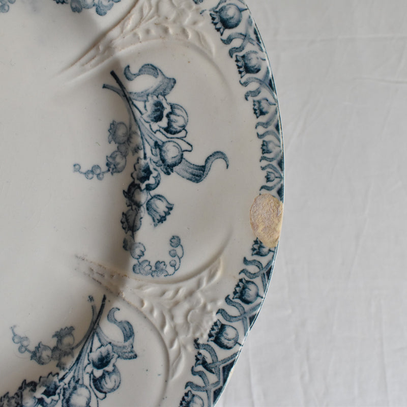 Antique plate, Longwy, Muguet (Lily of the Valley) F