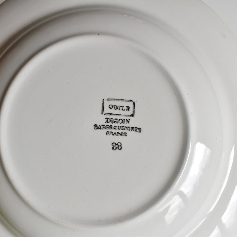 Vintage Deep Plate Digoin & Sarreguemines Odile E