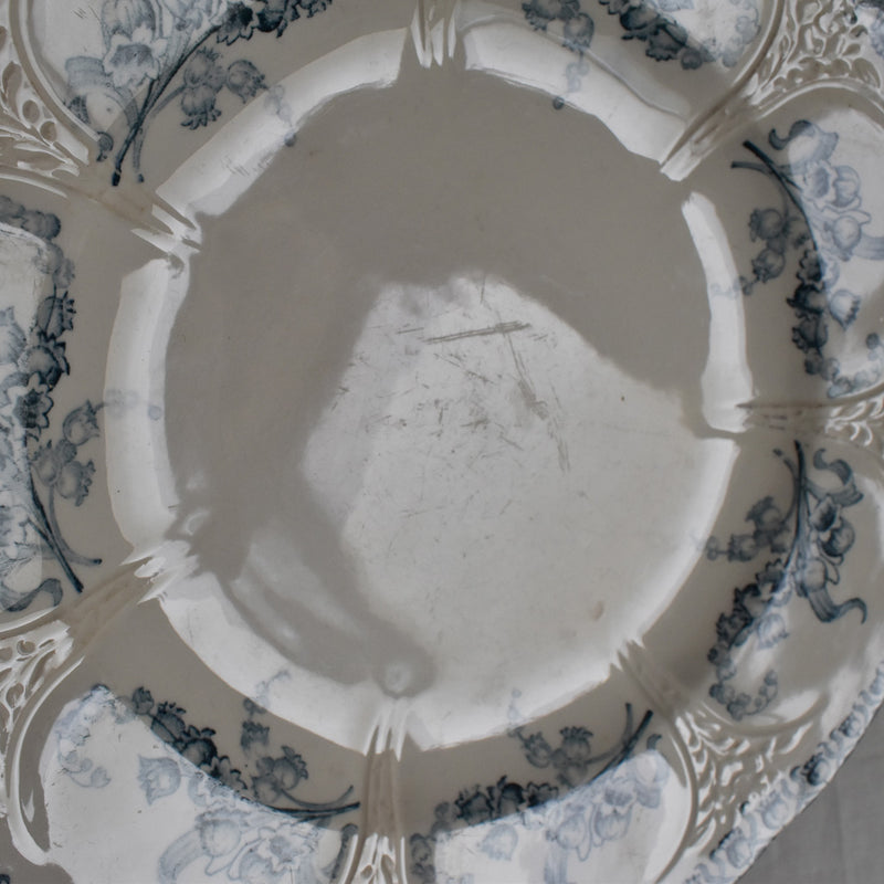 Antique plate, Longwy, Muguet (Lily of the Valley) F
