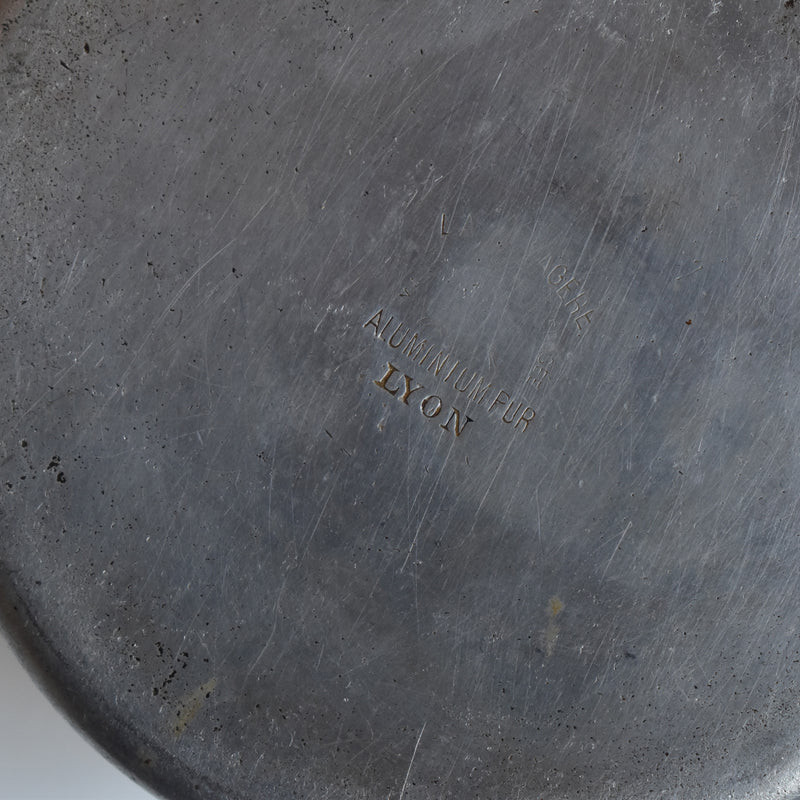 Vintage Aluminum Milk Pan with Brass Handle