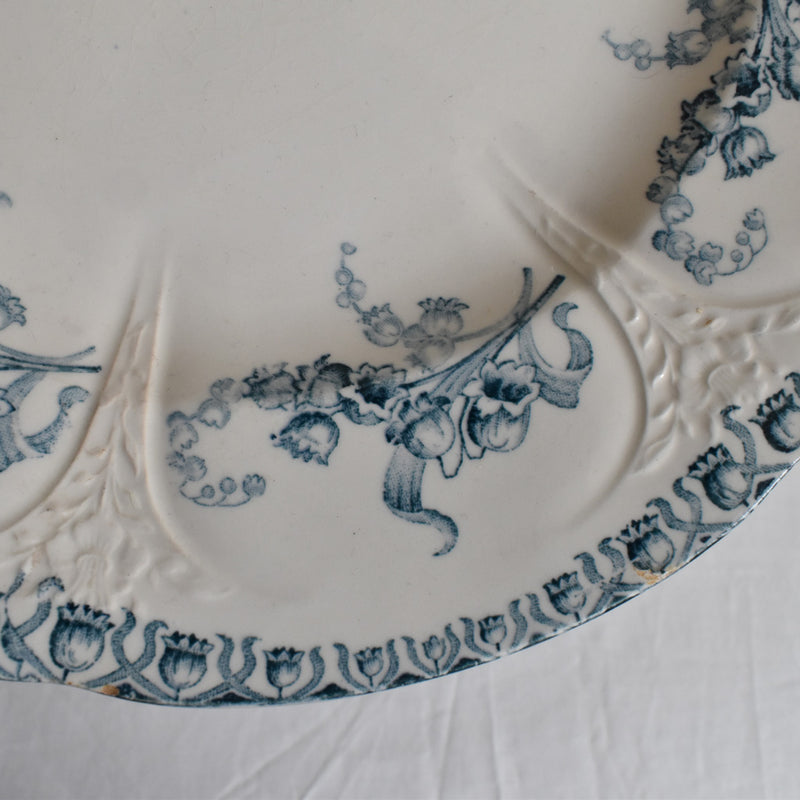 Antique plate, Longwy, Muguet (Lily of the Valley) F