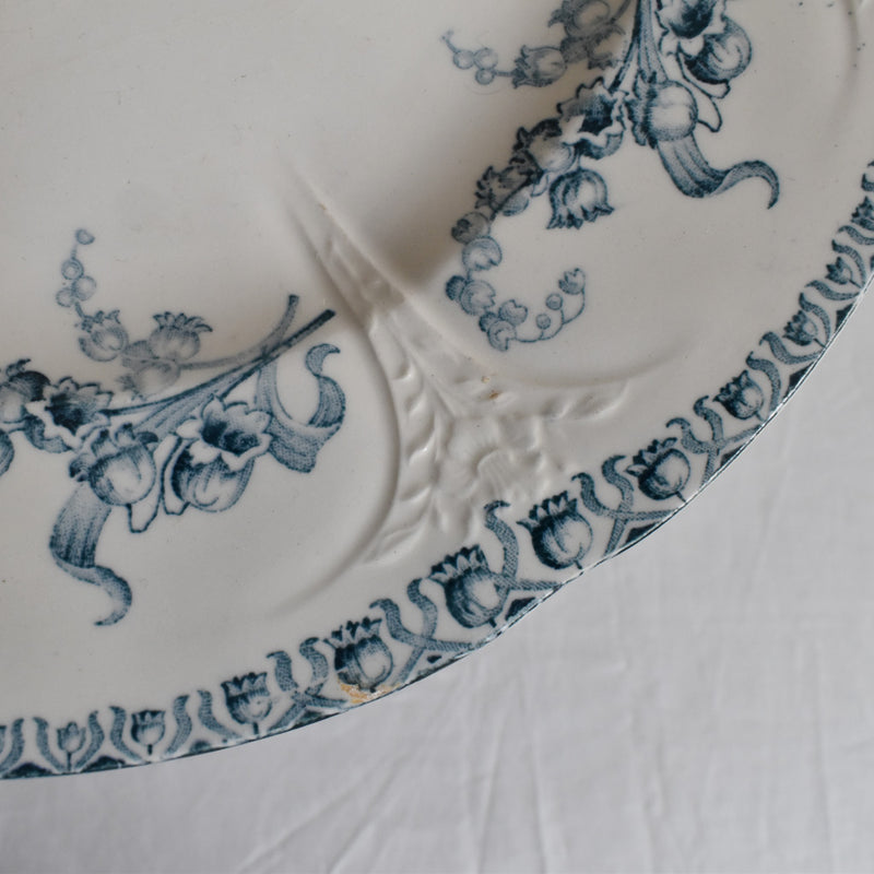 Antique plate, Longwy, Muguet (Lily of the Valley) F