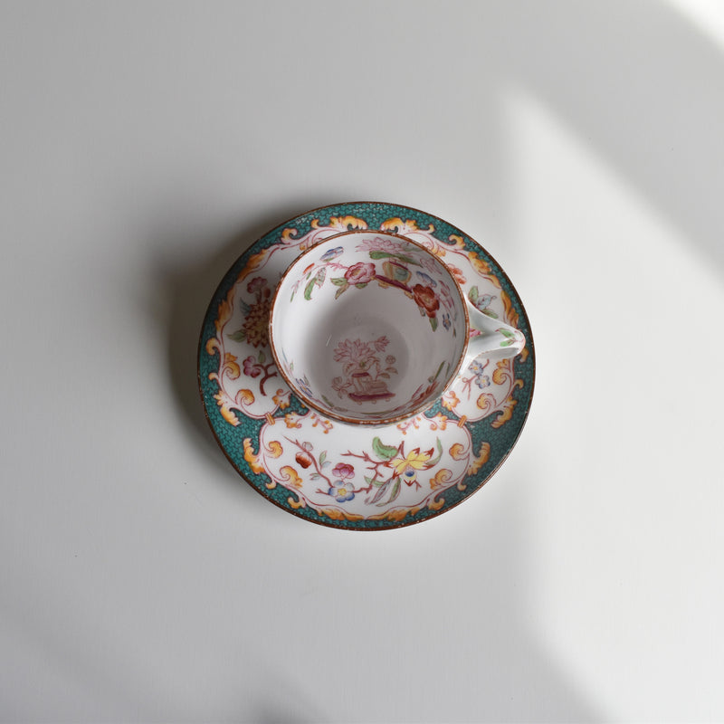 Antique Coffee Cup & Saucer Sarreguemines Minton 248 B